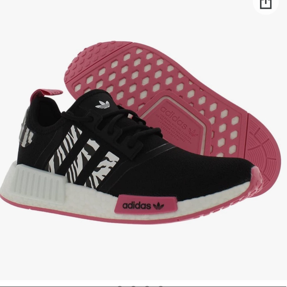 Adidas zebra, black, pink running shoe Women’s size 8